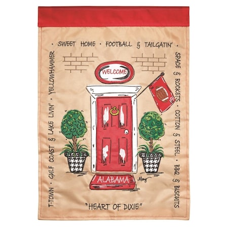 13 X 18 In Alabama Front Double Applique Garden Flag